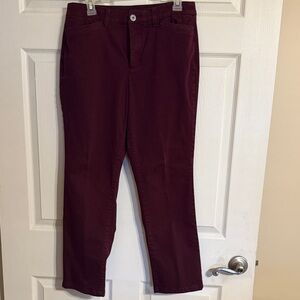 Women’s Burgundy Stretch Slim Jeans